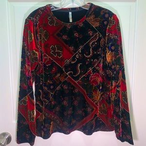 WHITE STAG VELVET PATCH WORK LONGSLEEVE